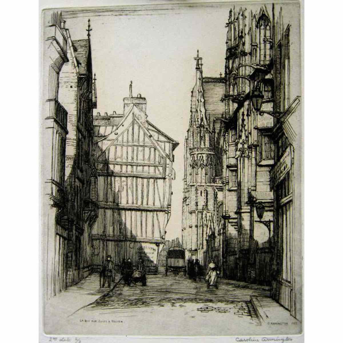 Appraisal: CAROLINE HELENA ARMINGTON CANADIAN - VARIOUS STREET VIEWS THREE ETCHINGS