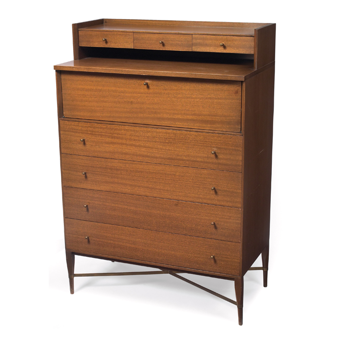 Appraisal: Paul McCobb High Chest by Calvin mahogany model three small