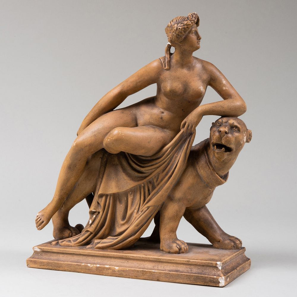 Appraisal: Painted Plaster Figure of Ariadne and the Panther After a