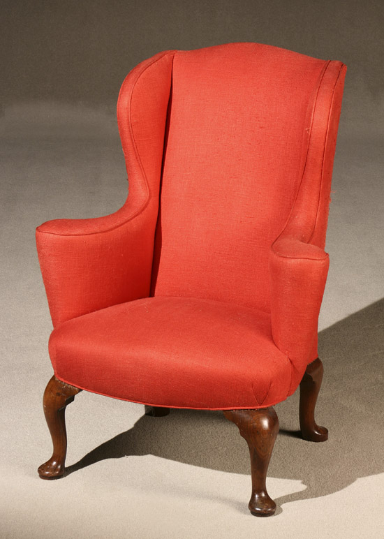 Appraisal: George III Style Walnut Small Wing Armchair Late th-Early th