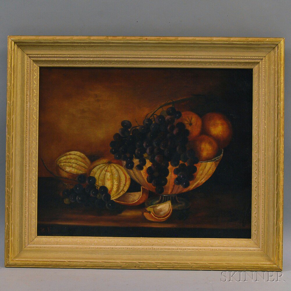 Appraisal: American School th Century Still Life with Bowl of Fruit