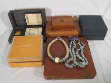 Appraisal: Two wooden boxes and three large watch presentation boxes also