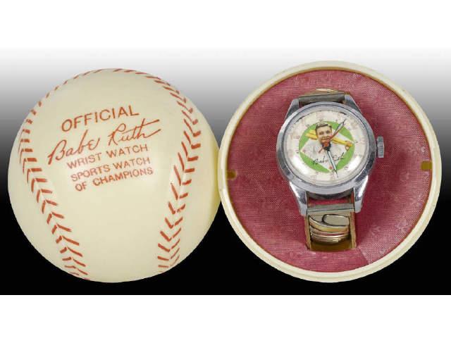 Appraisal: Babe Ruth Wristwatch with Original Case Box Description s Made