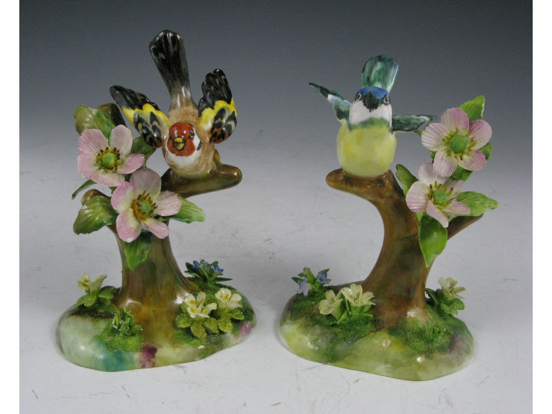 Appraisal: Pair of Crown Staffordshire Birds by J T Jones English