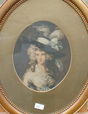 Appraisal: After Reynolds Portrait of a lady wearing a feathered hat