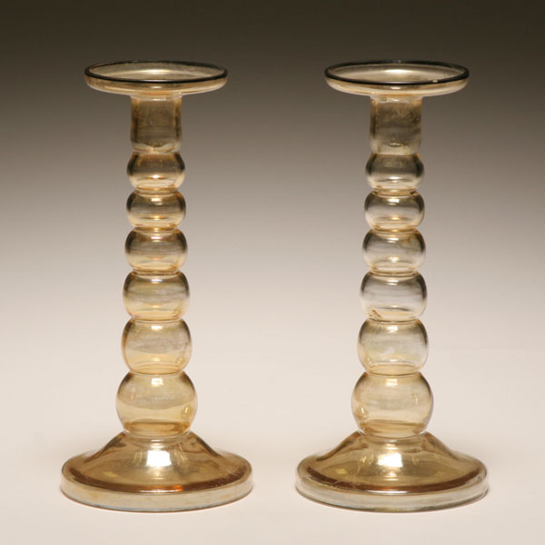 Appraisal: Dunbar Marigold flashed candlestick bases