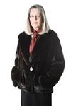 Appraisal: FUR JACKET - Natural dark brown ranch mink with black