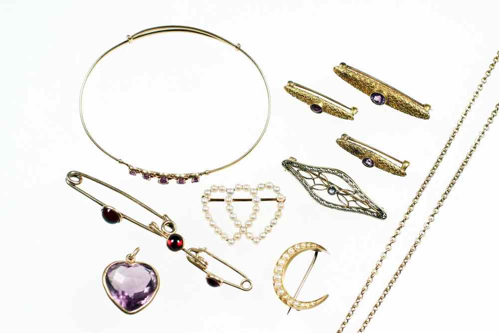 Appraisal: JEWELRY LOT - piece lot of antique K gold jewelry