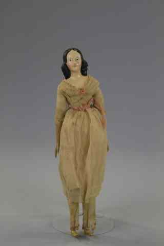 Appraisal: SO-CALLED ''MILLINER'S MODEL'' DOLL Papier mache shoulderhead from early 's