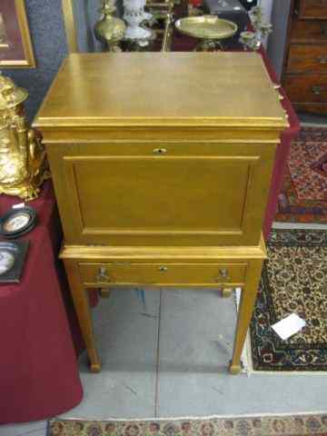 Appraisal: Silverware Chest on Stand lift top with drop front having