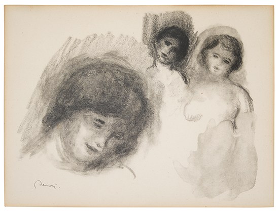 Appraisal: PIERRE-AUGUSTE RENOIR La Pierre au Trois Croquis Lithograph x mm