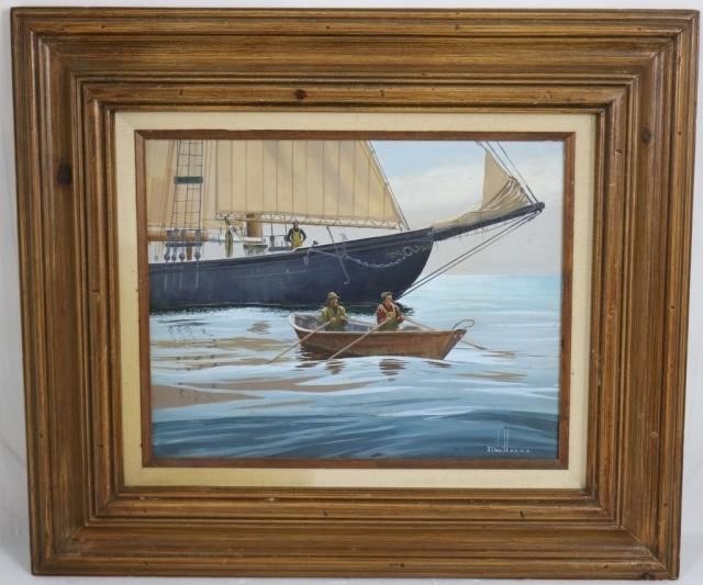 Appraisal: BEN NEILL - SANDWICH MA OIL PAINTINGON BOARD TITLED WORKING