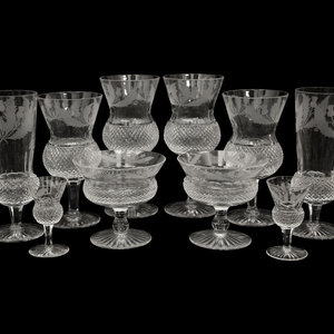 Appraisal: An Edinburgh Crystal Thistle Cut Glass Stemware Service th Century