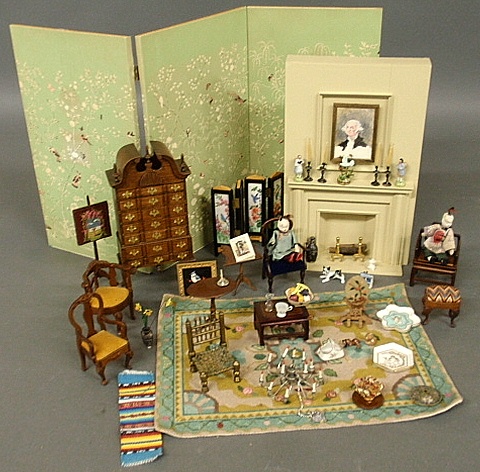 Appraisal: - Group of miniature furniture and accessories scale TI a