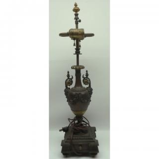 Appraisal: Antique French Bronze Urn Lamp Antique bronze urn lamp having