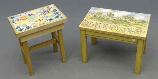 Appraisal: Lot tile top tables