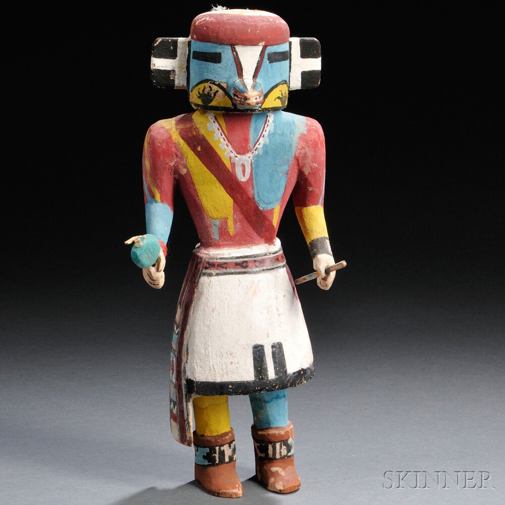 Appraisal: Hopi Polychrome Carved Wood Kachina ht in Estimate - The