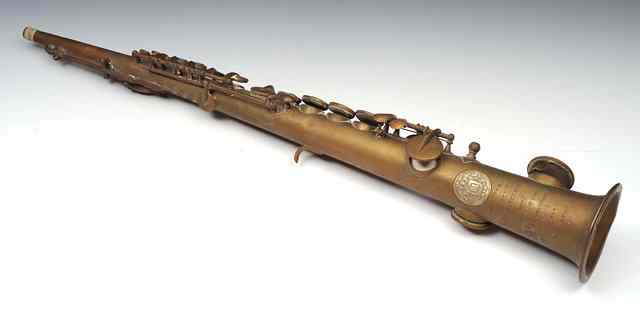 Appraisal: A BRASS SOPRANO SAXOPHONE by Moeremans Ghent - long