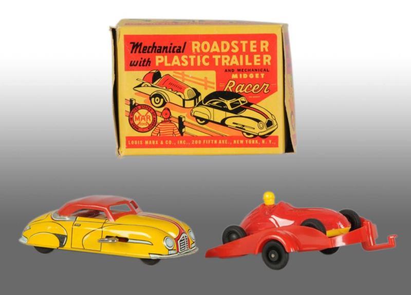 Appraisal: Marx Mechanical Roadster Toy Description American Metal and plastic Includes