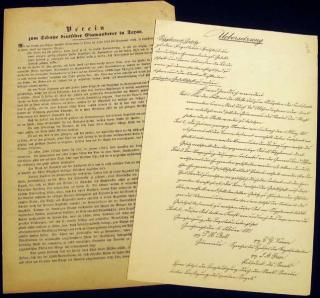 Appraisal: Pcs Verein ANTIQUE DOCUMENTS OF THE SOCIETY FOR THE PROTECTION