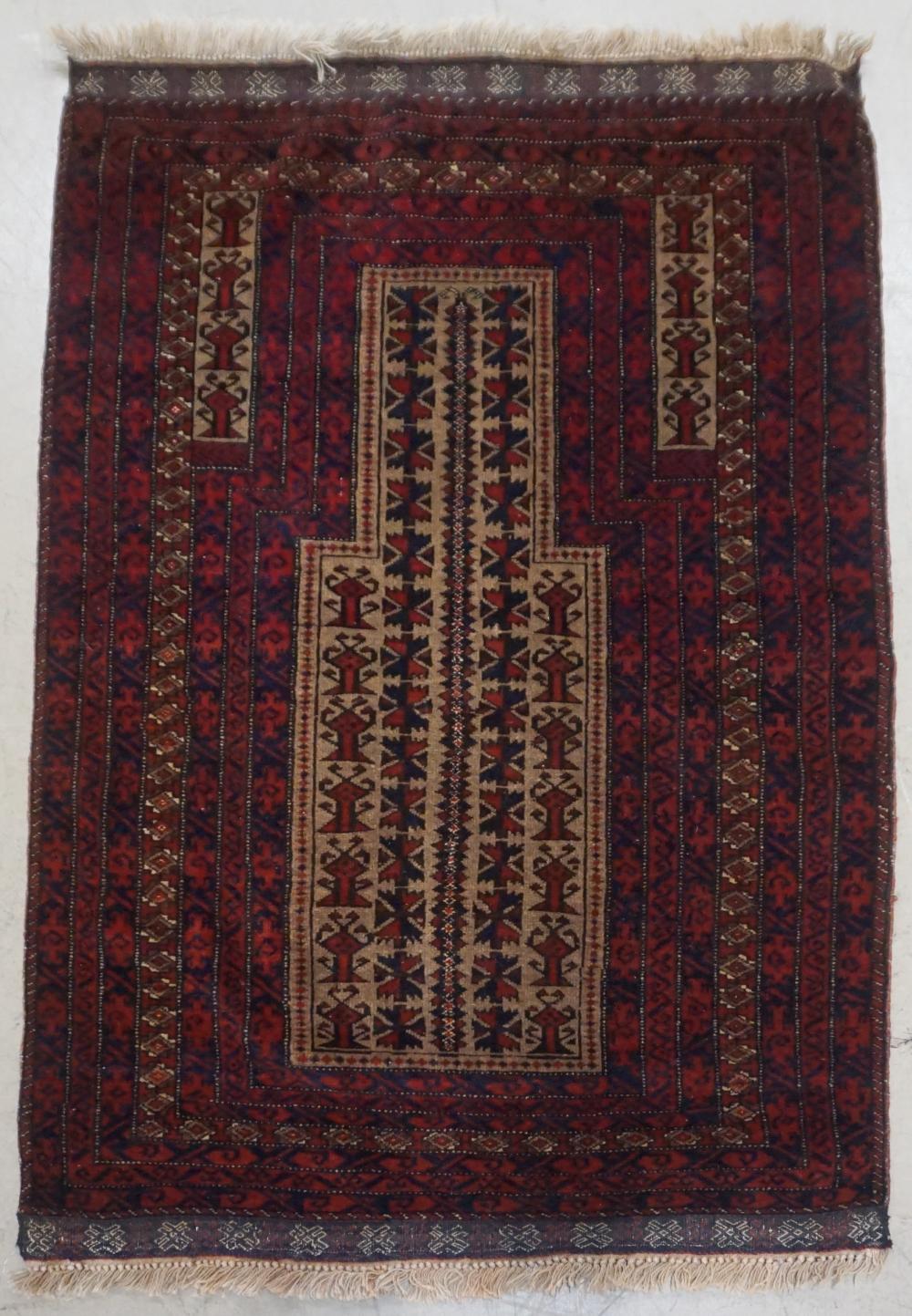 Appraisal: AFGHAN PRAYER RUG FT IN X FT INAfghan Prayer Rug