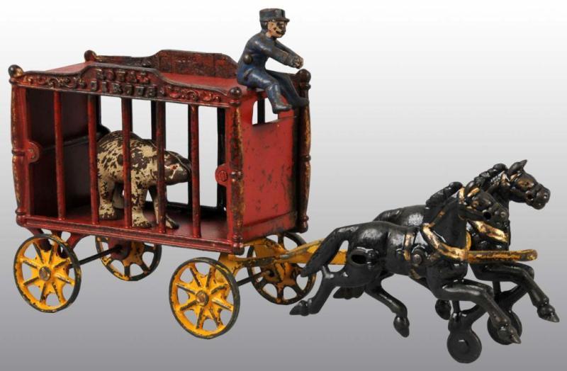 Appraisal: Cast Iron Hubley -Horse Royal Circus Cage Wagon Description Includes