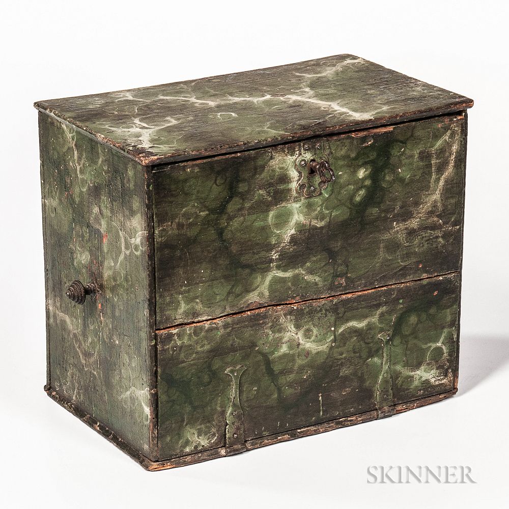 Appraisal: Painted Pine Chest Painted Pine Chest Germany th century exterior