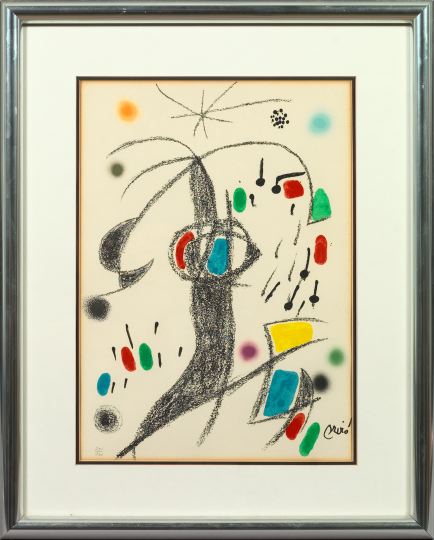 Appraisal: Joan Miro Spanish - Abstract Composition lithograph in colors plate