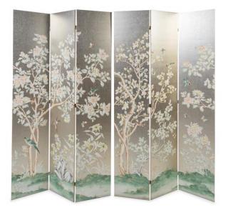 Appraisal: A Pair of Three-Panel Gracie Wallpaper Screens each framed Height