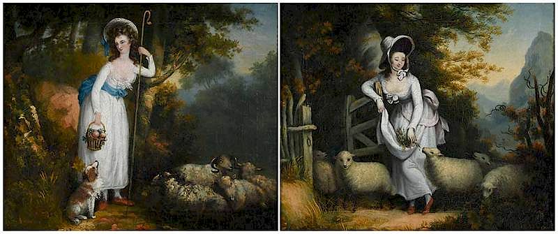 Appraisal: H Arnold European th century Pair of Bucolic Scenes with