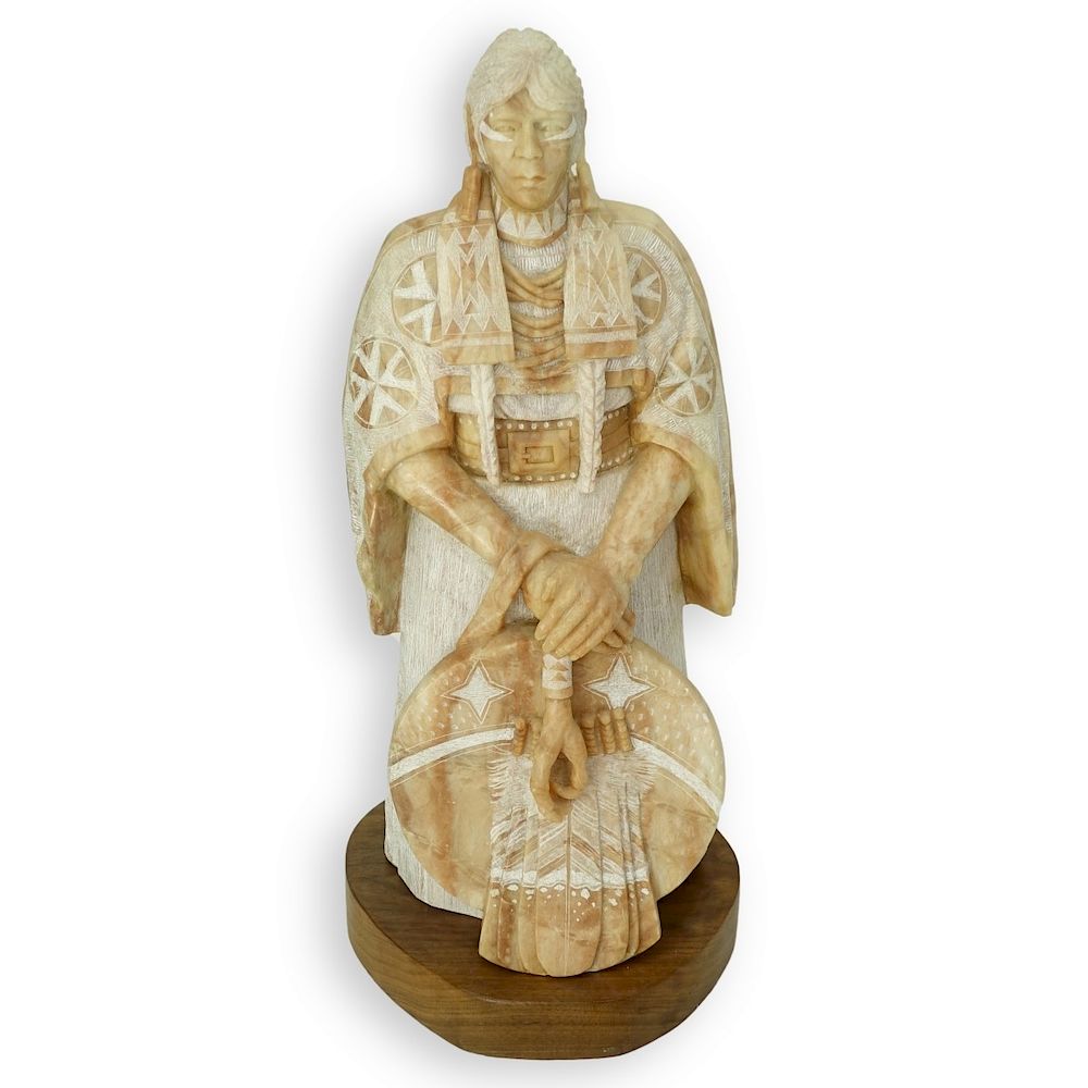 Appraisal: Alvin Marshall Alabaster Sculpture Alvin Marshall Navajo born Alabaster Sculpture