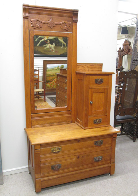 Appraisal: LATE VICTORIAN OAK DRESSER American late th century featuring an