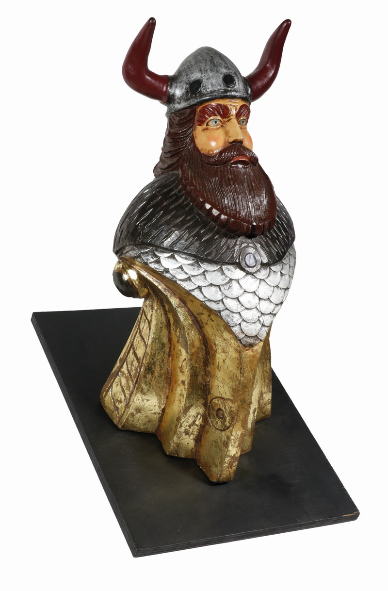 Appraisal: LATE TH C SHIP'S FIGUREHEAD Bust Portrait of a Viking