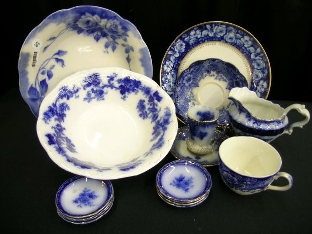 Appraisal: Group of assorted Flow-Blue porcelain including set of eight English