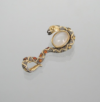 Appraisal: A Snake Design Pendant with Moonstone and Citrine k yellow