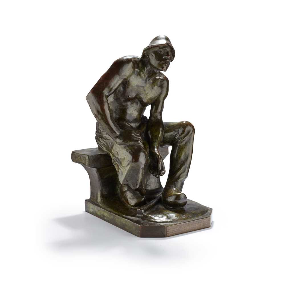 Appraisal: CONSTANTIN MEUNIER - DE PUDDELER - patinated bronze signed C