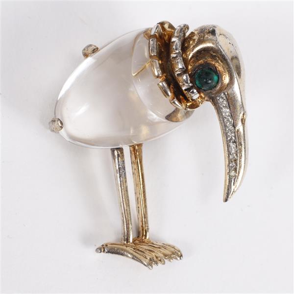 Appraisal: Trifari Alfred Philippe Kiwi bird Jelly Belly figural brooch pin