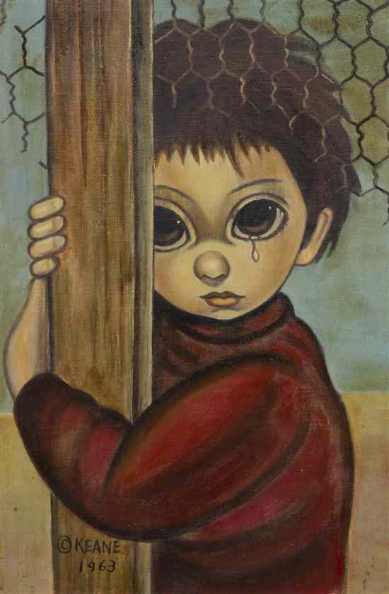 Appraisal: Margaret Keane American b A Tear oil on canvas signed