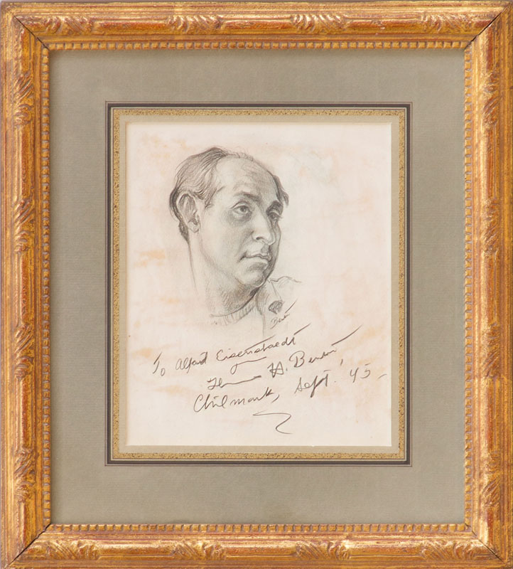 Appraisal: THOMAS HART BENTON - PORTRAIT OF ALFRED EISENSTAEDT Pencil on