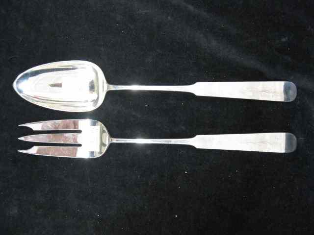 Appraisal: Old Newbury Crafters Sterling Salad Set long handled fork spoon