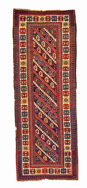 Appraisal: A Kazak runner Caucasus late th century size approximately ft