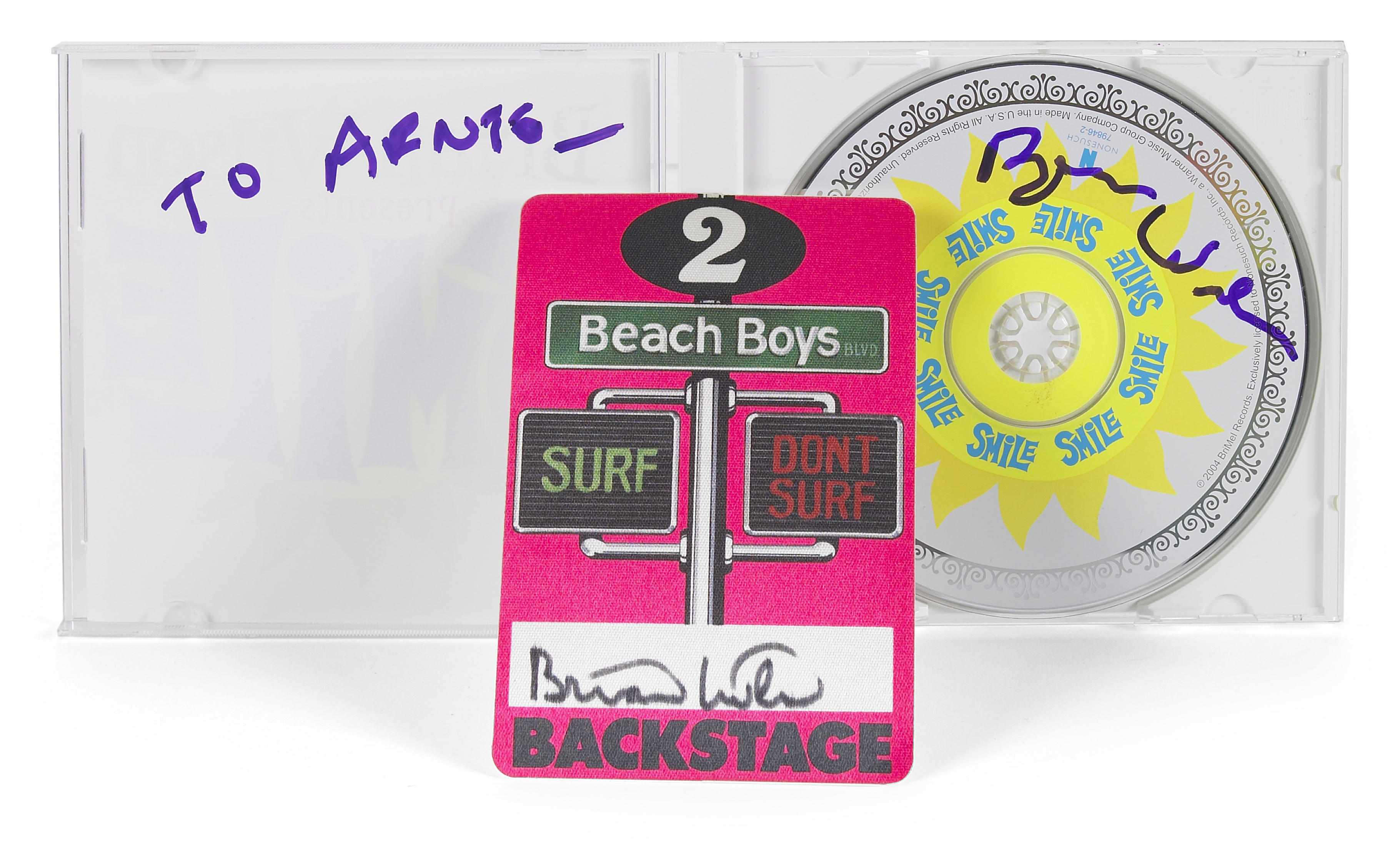 Appraisal: Beach Boys pass signed by Brian Wilson From their tour