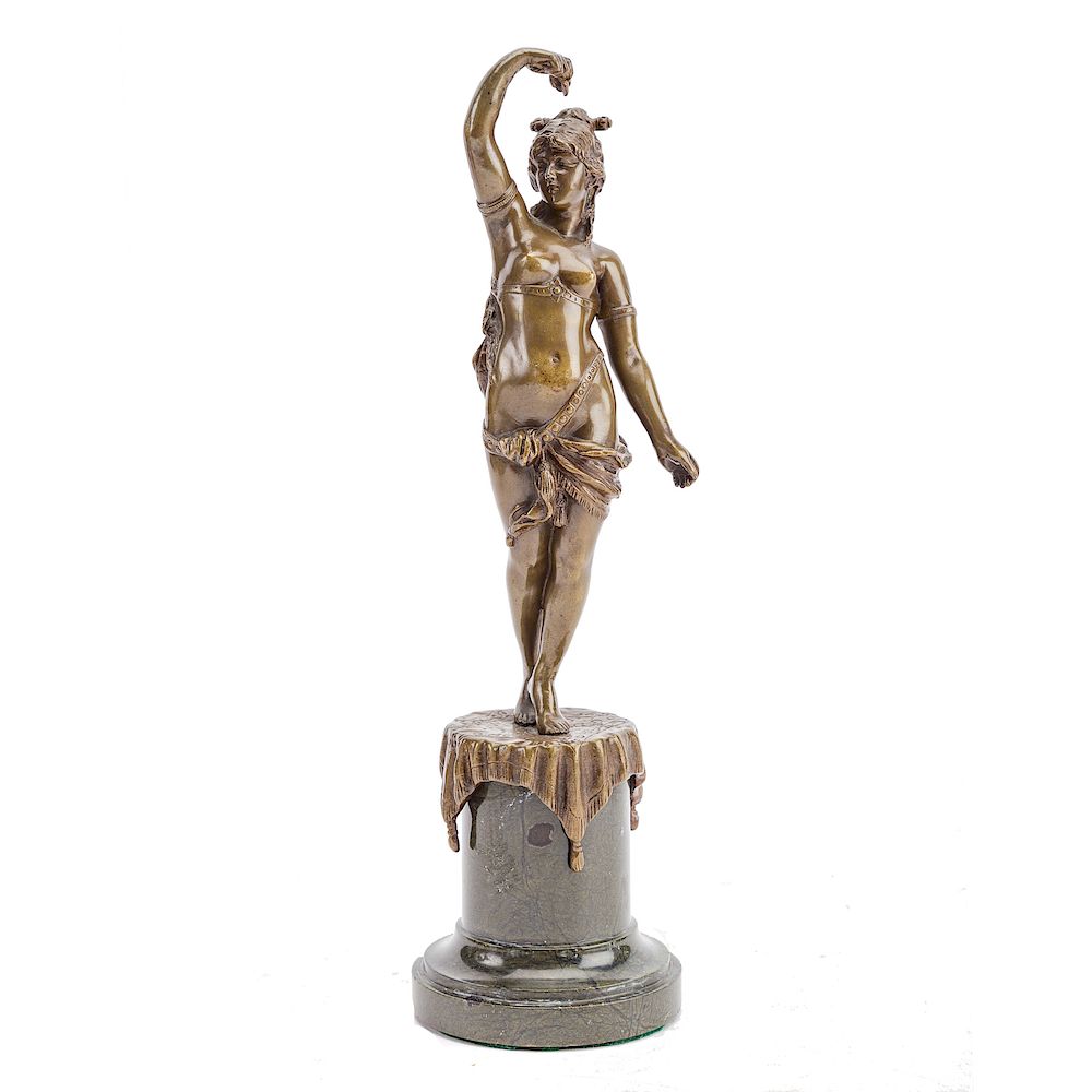 Appraisal: Continental bronze figure of an exotic dancer th century on