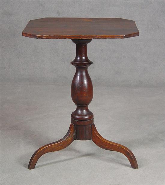 Appraisal: Walnut Country Candlestand Circa From Columbia Tennessee Simple cabriole legs