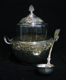 Appraisal: A German Kayser punch bowl and ladle centrally fitted with