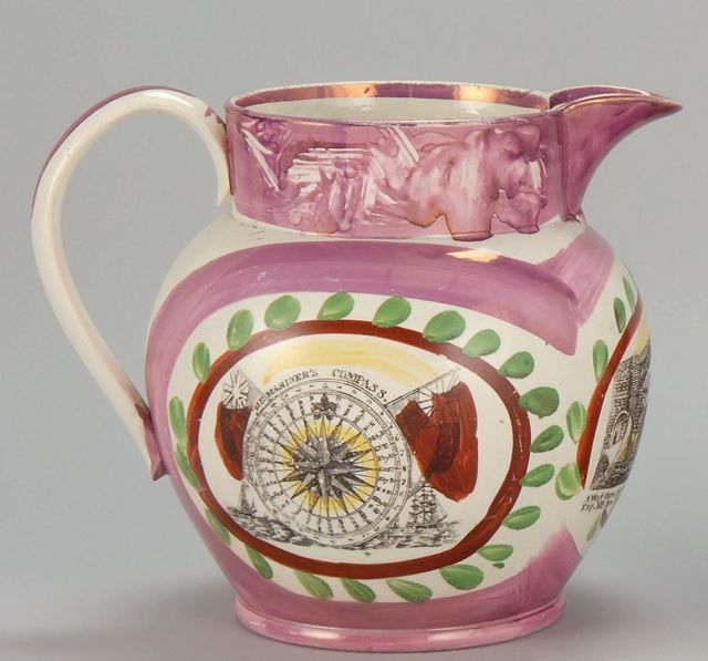 Appraisal: SUNDERLAND LUSTRE PITCHER th CenturyFace depicts A West View of