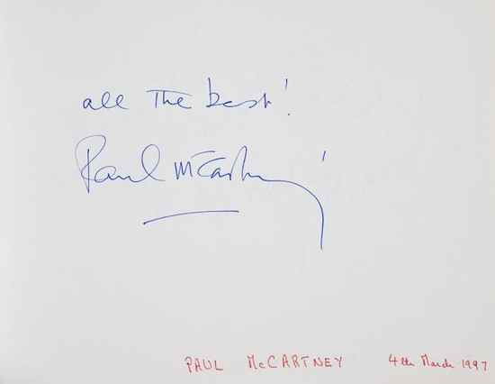 Appraisal: McCartney Sir Paul and others Autograph album containing over signatures