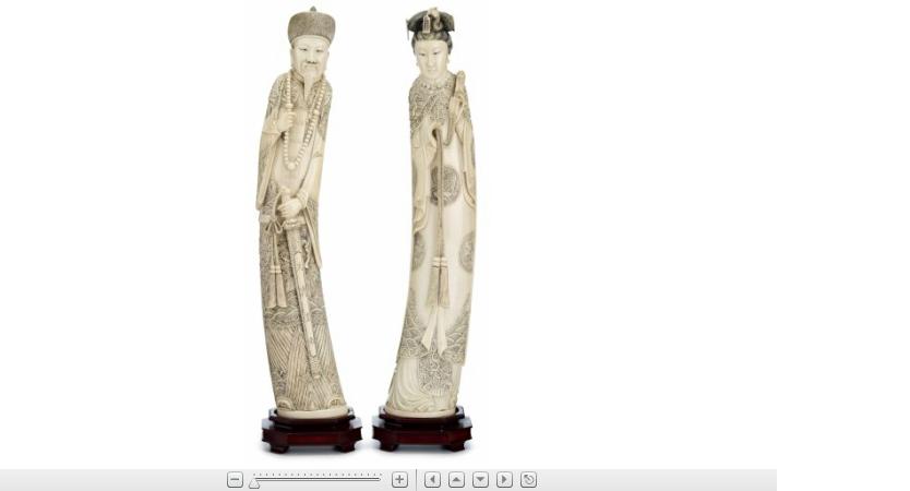 Appraisal: Tall pair of Chinese elephant ivory figuresModeled as male and