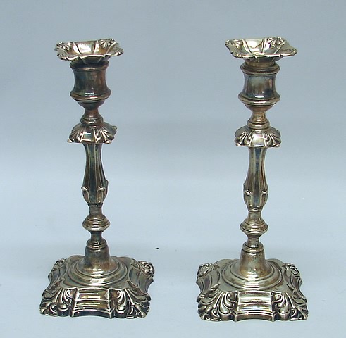 Appraisal: Molded baluster stem molded square base not monogrammed detachable bobeche