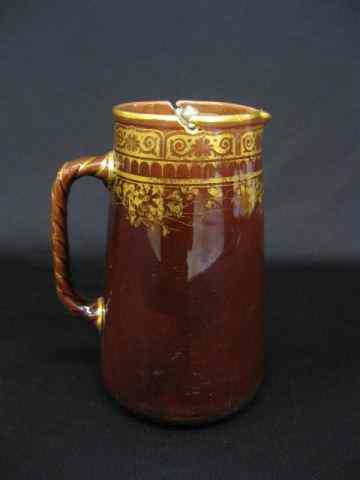 Appraisal: English Porcelain Milk Pitcher pewter top ''